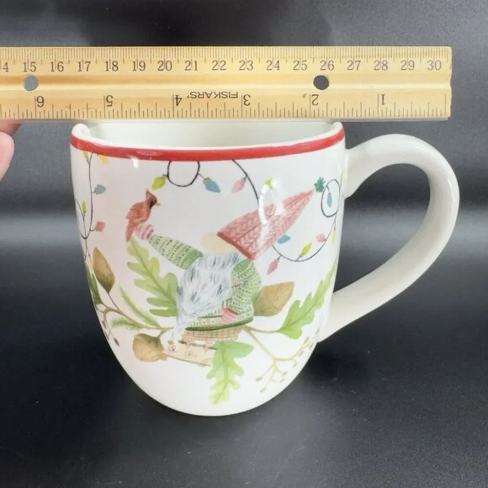 Pottery Barn FOREST GNOME MUG Holiday Christmas 22oz‎ Coffee Mug Ceramic Single